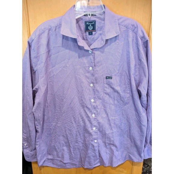 Faconnable Shirt‎ Size Large Mens Long Sleeve Button Down Check 100% cotton - Picture 1 of 4